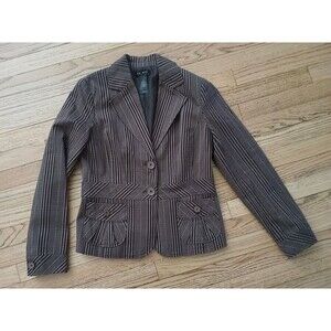 Liz Claiborne Women's Size 8 Pinstripe Blazer Jacket Cotton Career Office Church